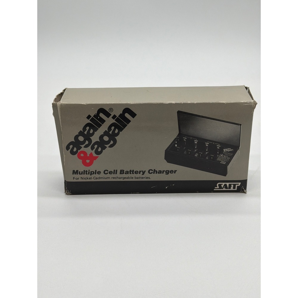 Saft Again & Again Multiple Cell‎ Battery Charger Model CC-1 Vintage Ni-Cd Black